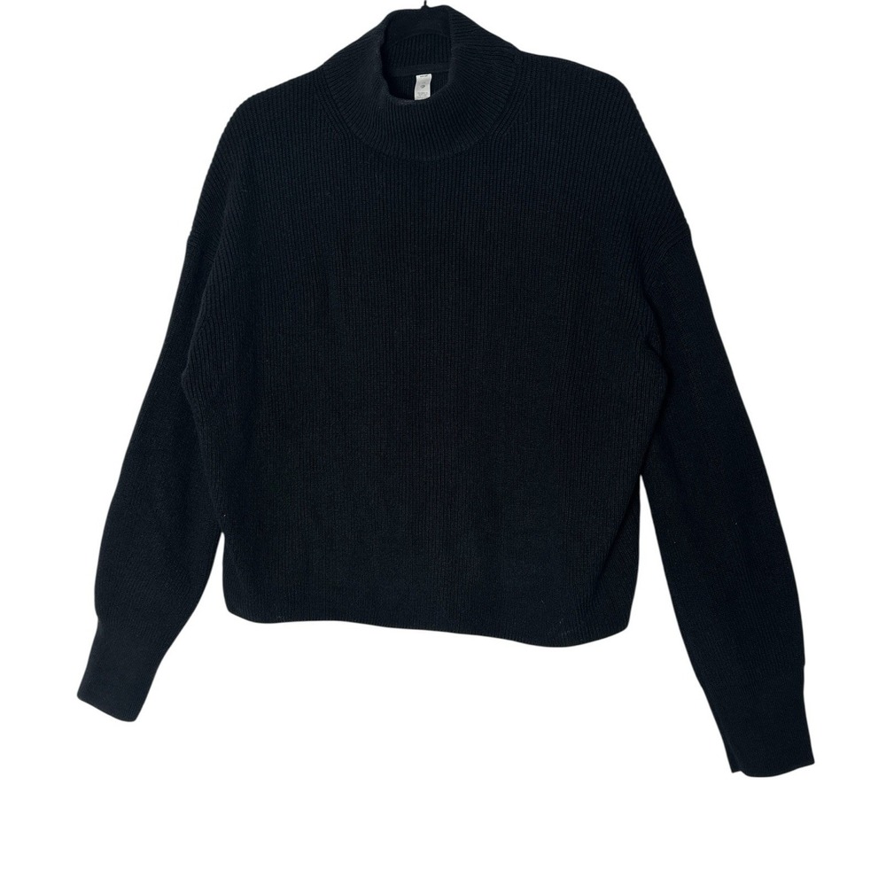 Lululemon Sweater Top Women's Size 10 Black Oversized Cropped Stretch Athleisure